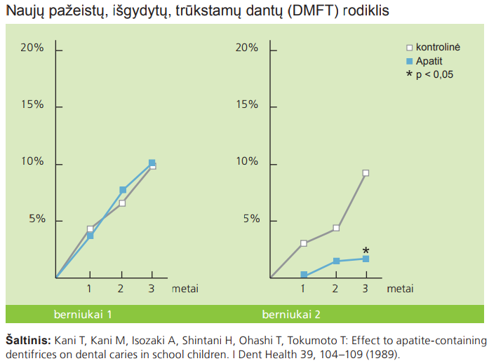 Naujų pažeistų, išgydytų, trūkstamų dantų (DMFT) rodiklis berniukai