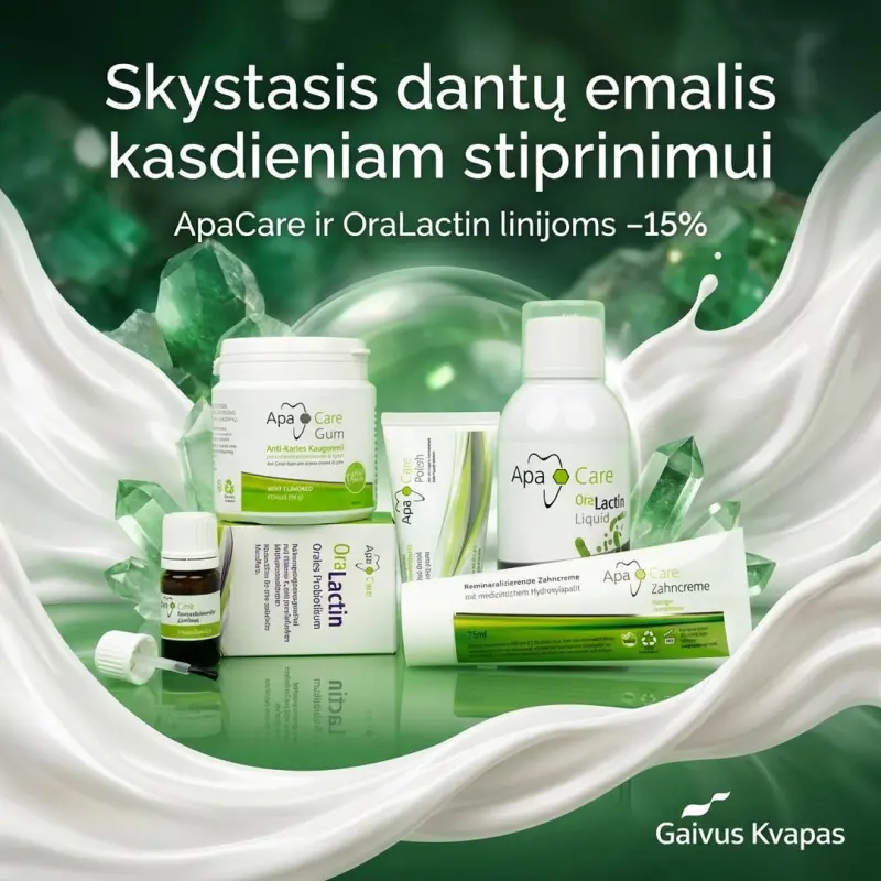 ApaCare Oralactin produktai su skystuoju emaliu akcija