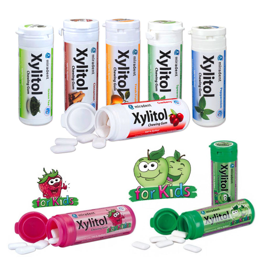 Kramtomoji guma su ksilitoliu Miradent Xylitol Kids