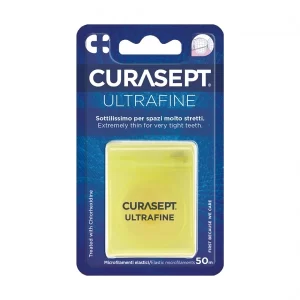 Tarpdančių siūlas juostelė Curasept Ultrafine ypač plonas impregnuotas chlorheksidinu