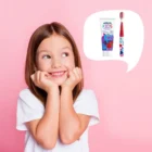 Plidenta vaikiškas dantų šepetėlis raudonas