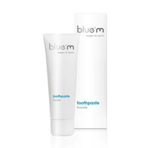 Bluem dantu pasta su fluoru ir deguonimi