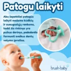 Patogiai laikomas Brush-Baby kūdikių dantų šepetėlis ir kramtukas dantenoms