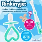Brush-Baby pirmasis dantų šepetėlis ir kramtukas kūdikiams nuo 0 iki 18 mėn.