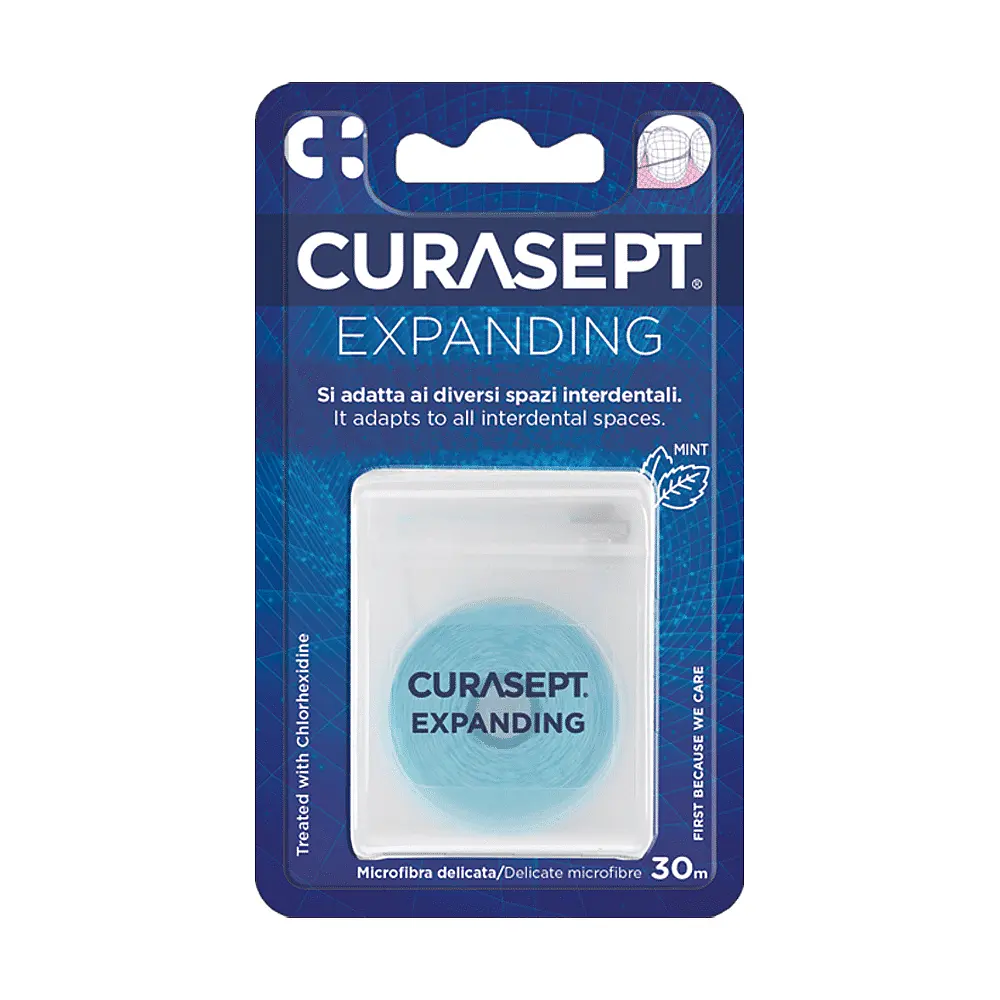 Curasept Expanding tarpdanciu siulas Curasept Expanding tarpdančių siūlas